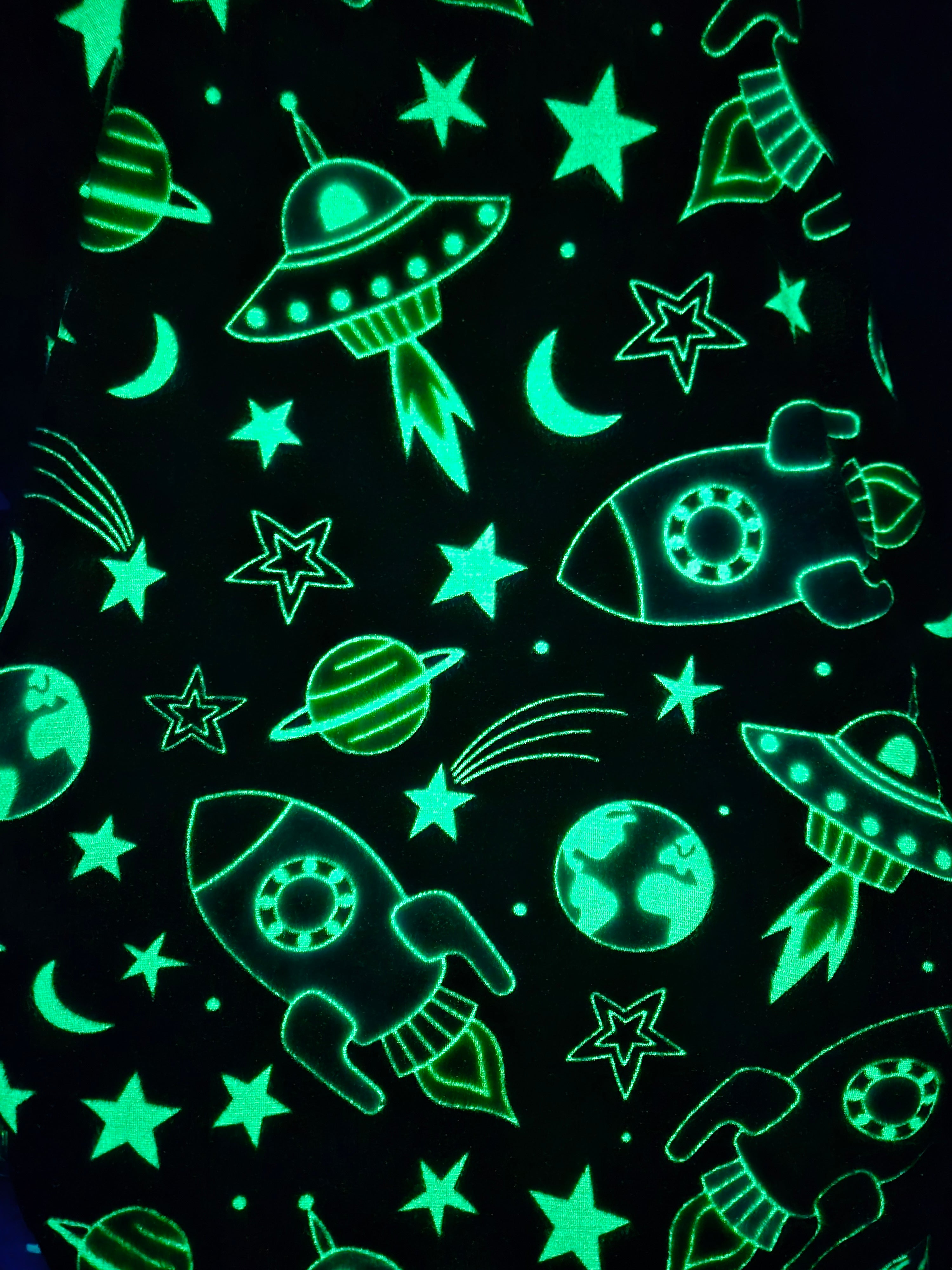 Glow In The Dark Grey Space Blanket Light Blue + FREE TORCH