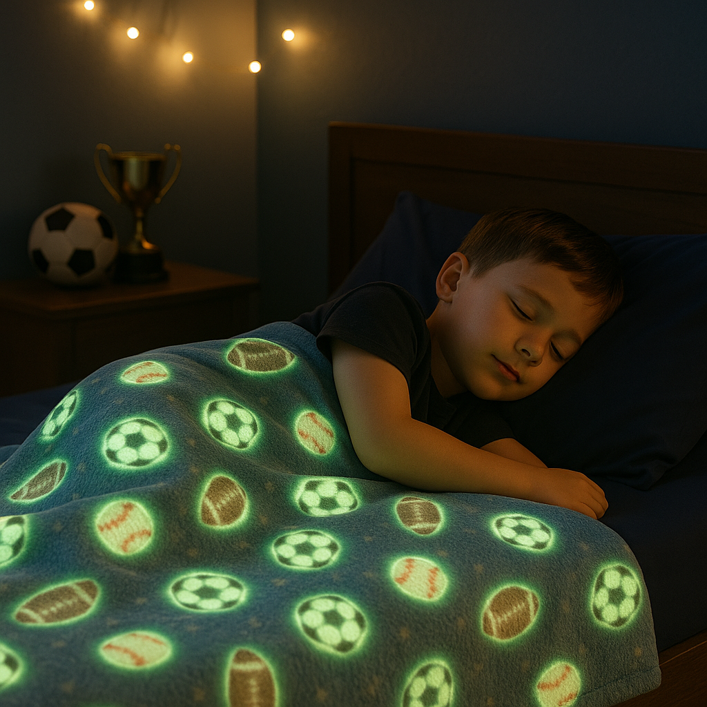 Glow In The Dark Sports Blanket + FREE TORCH
