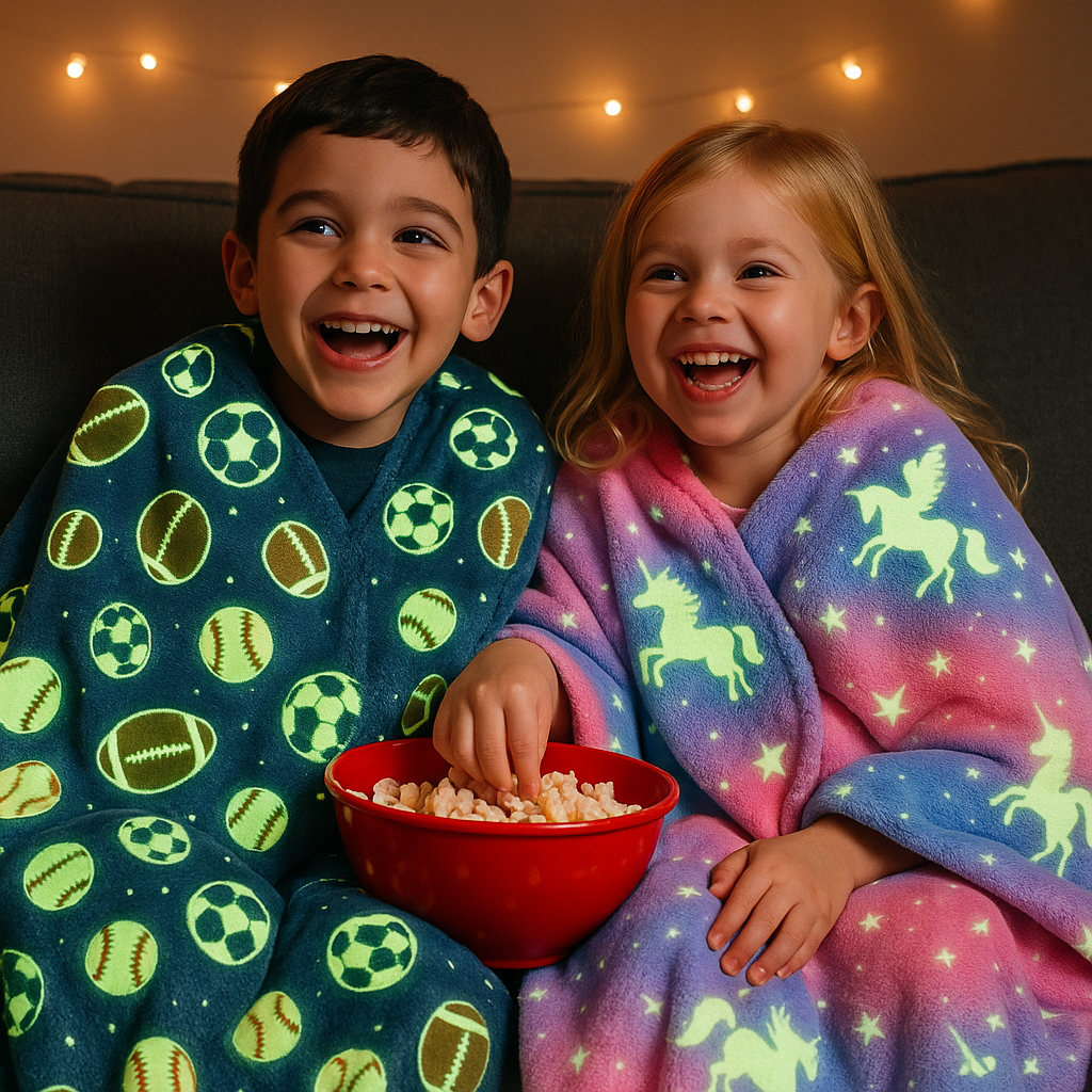 Glow In The Dark Sports Blanket + FREE TORCH