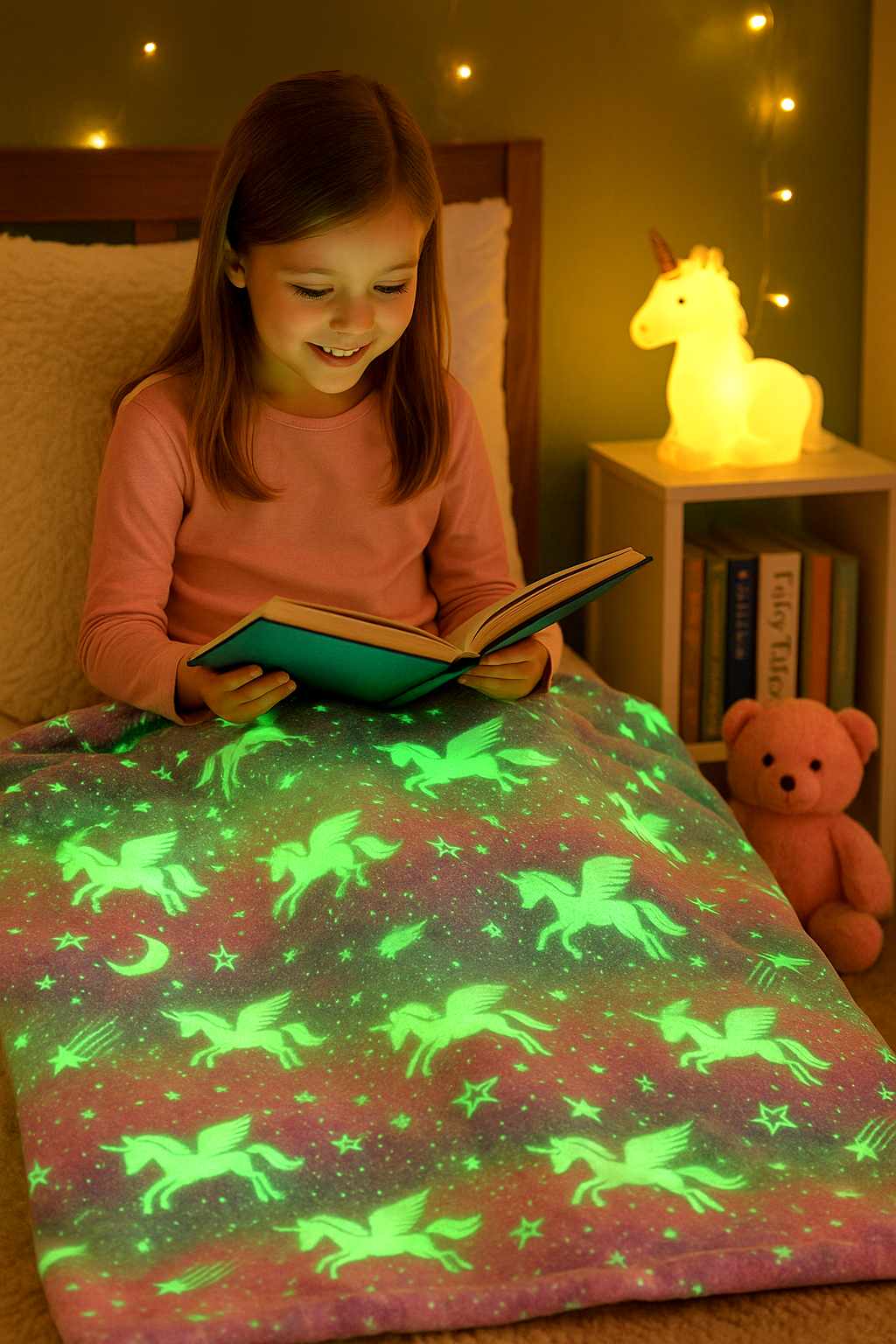 Glow In The Dark Unicorn Blanket + FREE TORCH