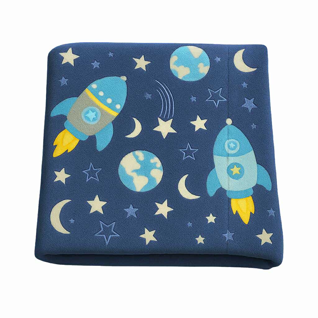 Glow In the Dark Blue Space Blanket + FREE TORCH