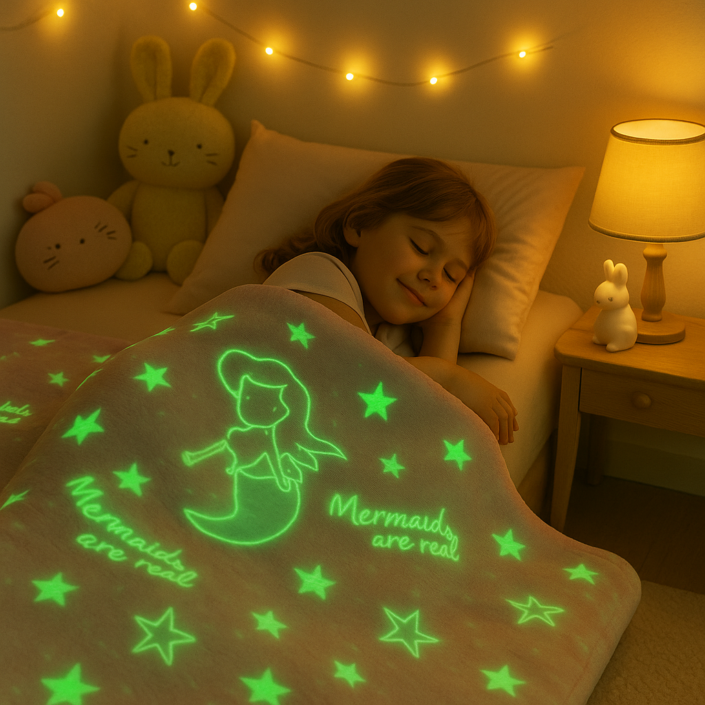 Glow In The Dark Mermaid Blanket + FREE TORCH