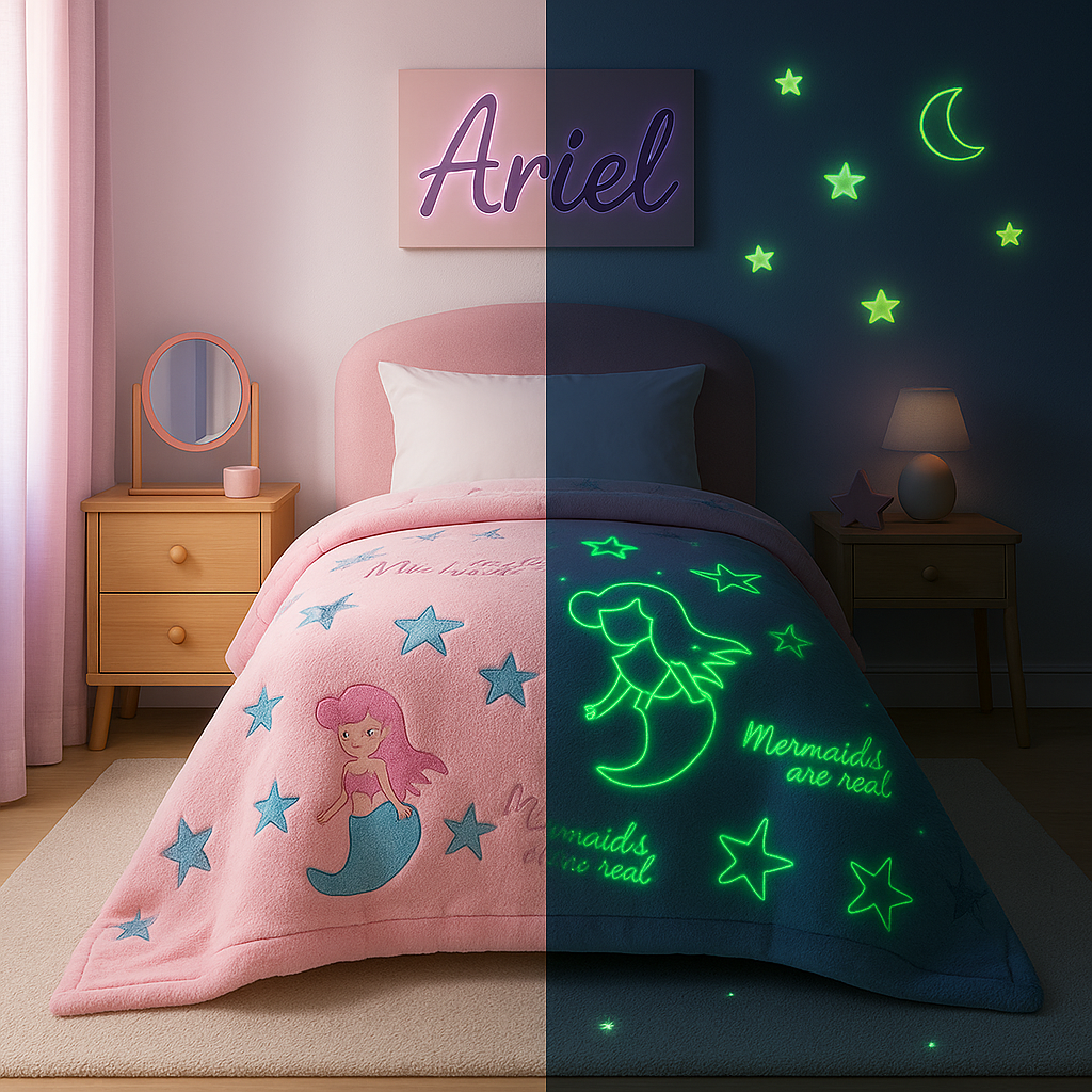 Glow In The Dark Mermaid Blanket + FREE TORCH
