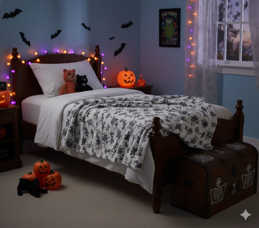 Glow In The Dark Halloween Blanket + FREE TORCH