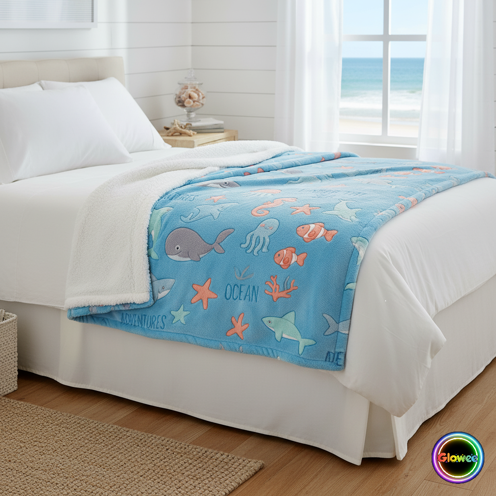 Glow In The Dark Ocean Blanket + FREE TORCH