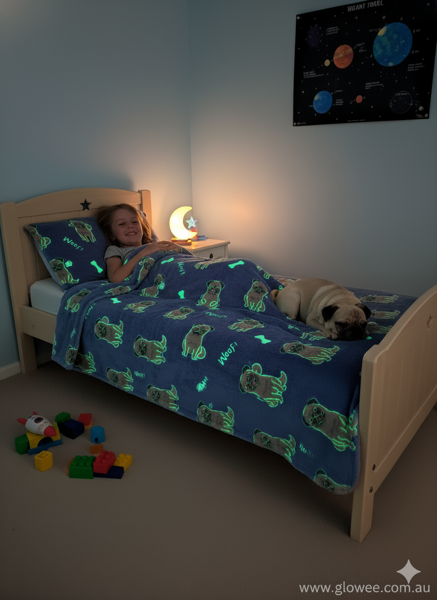 Glow In The Dark Puppy Blanket + FREE TORCH