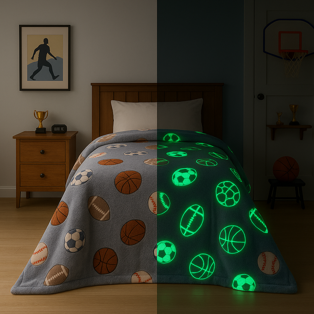 Glow In The Dark Sports Blanket + FREE TORCH
