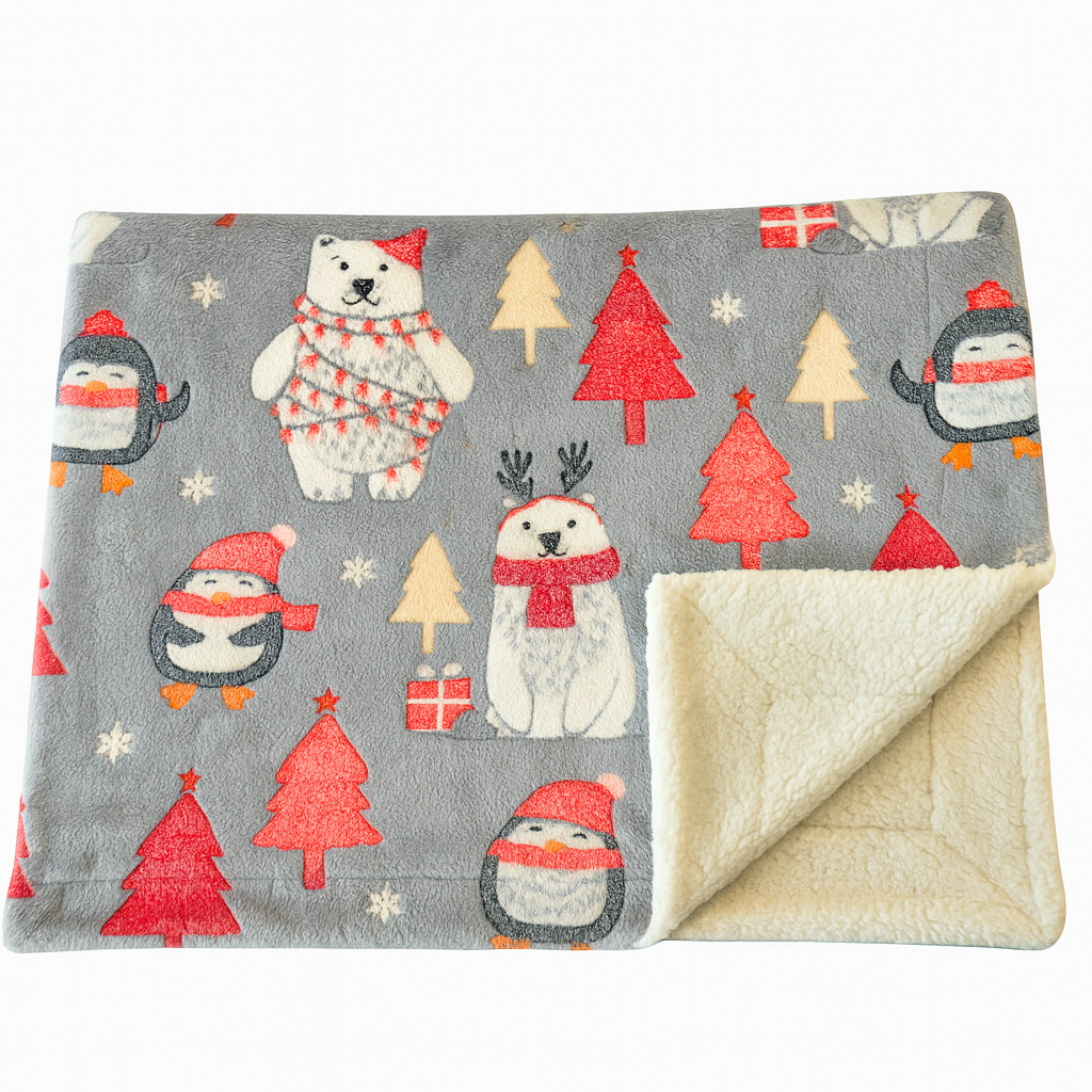 Glow In The Dark Silver Christmas Blanket + FREE TORCH