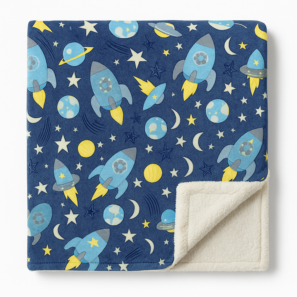 Glow In the Dark Blue Space Blanket + FREE TORCH