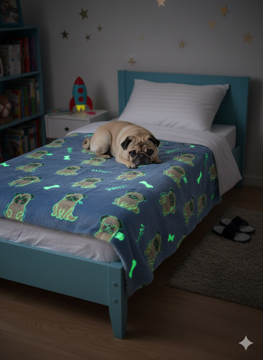 Glow In The Dark Puppy Blanket + FREE TORCH