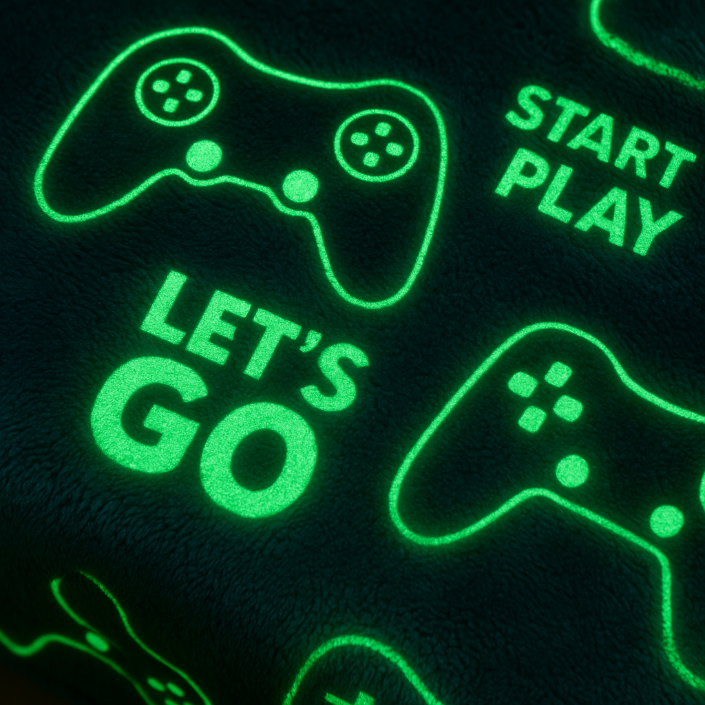 Glow In The Dark Gamer Blanket +FREE TORCH